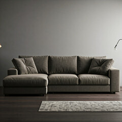 sofa and pillows. modern living room with colorful sofa and couch. luxury living room with modern design leather armchair.