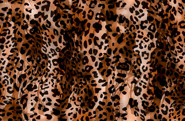 Seamless Endless Hand Painting Watercolor Abstract leopard Animal Skin Geometric Print Pattern Colorful Tie Dye Background
