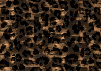 Seamless Endless Hand Painting Watercolor Abstract leopard Animal Skin Geometric Print Pattern Colorful Tie Dye Background
