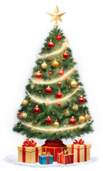 christmas tree and gifts under