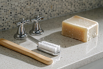 Sustainable bathroom essentials with eco-friendly items