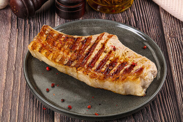 Tasty hot grilled pork loin