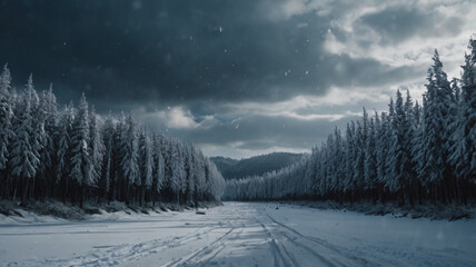 Fototapeta premium winter landscape in the mountains winter backgrounds
