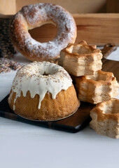 Cake pastry cookie food Netherlands white background tart festive food