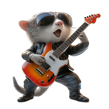 recommend clip art: 3d animal playing guitar rock style