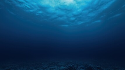 Dark blue ocean surface seen from underwater 