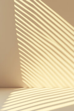 delicate soft paralell shadows on uniform beig flat background