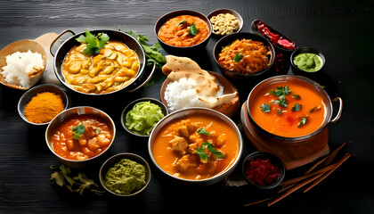 Flavorful curry dishes from various cultures.