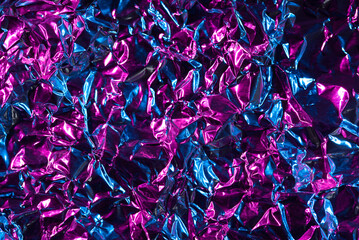Vibrant metallic crumpled foil texture