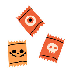 Candy vector for halloween celebration isolated on white background.