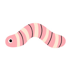 Earthworm insect crawling. Terrestrial invertebrate species vector illustration