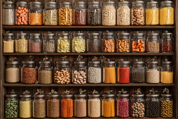 Sustainable home with glass jars and eco-friendly storage