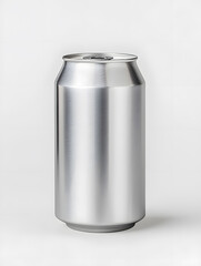 Aluminum metallic soda can mock up, isolated on white background