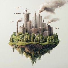 Fototapeta premium skyline with tree