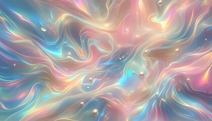 Obraz premium Iridescent holographic background with soft, dreamy color palette for fashion advertisements,generative ai