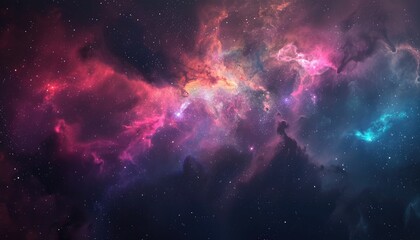 Obraz premium A Cosmic Canvas of Nebulae and Stars