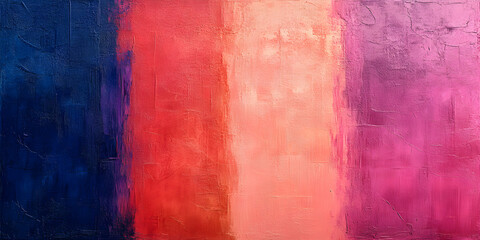 Obraz premium Abstract Colorful Acrylic Painting with Vertical Stripes of Blue, Red, Orange, and Pink