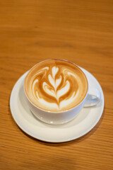 Coffee cup on a wooden table