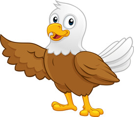 A bald or American eagle bird cute cartoon wildlife mascot