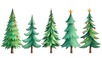 Obraz premium set of christmas trees