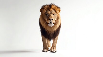 Fototapeta premium Lion, white isolate background