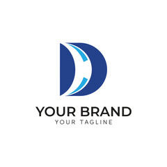 Fototapeta premium Letter D logo design with gradient vector illustration template