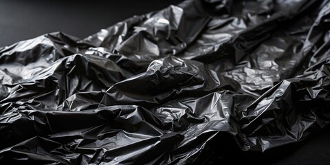 Forced perspective textured black plastic background