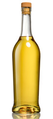 Bottle of whiskey, isolated on a white background.