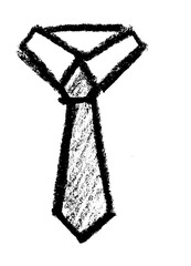 Tie Fashion Related Icon Crayon Chalk Drawing Vector