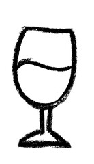 Wine Glass Wine Related Icon Crayon Chalk Drawing Vector