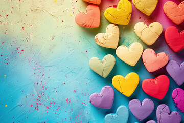 Fototapeta premium Beautiful greeting card with bright holiday composition for happy and joy celebrate valentines day