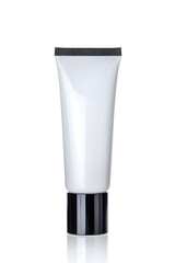 Makeup foundation, BB cream tube mockup isolated on white background