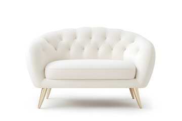 Luxury modern interior design elegance velvet sofa, isolated on white transparent background
