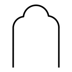 Arched Door Architectural Frame, Arabic and Indian Style Door and Window Architectural Icon, Line Art