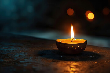 Beautiful greeting card with bright holiday composition for happy and celebrate Diwali