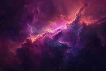 Fototapeta premium Cosmic Nebula with Swirling Gas and Stars