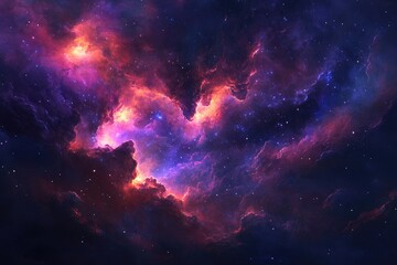 Obraz premium A Starry Night Sky with Nebulae and Bright Stars