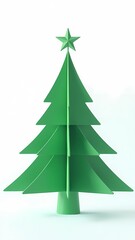 Obraz premium 3dgreen christmas tree on white background