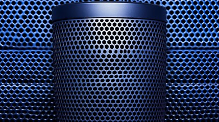 Blue Metal Mesh Speaker Grill Texture Background