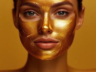 Fototapeta premium Spa Indulgence: Close-Up of a Facial Mask and Calmness