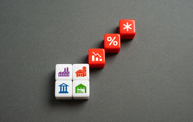 Drivers of economic deterioration. High interest rates, over-leveraging, crisis and economic...