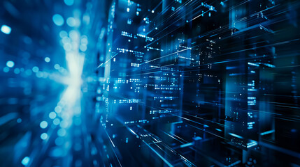 An abstract background focusing on blue technology, business, or science themes.