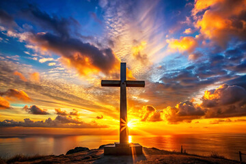 A cross in nature, reflecting solitude and strength