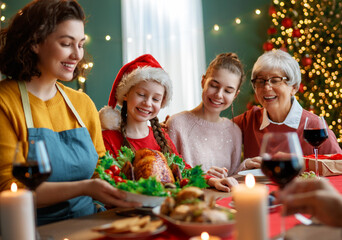 family celebrating Christmas