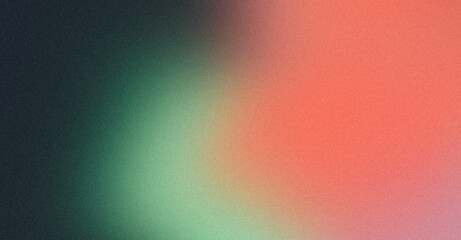 Abstract black color grainy gradient backdrop design. Retro Vibrant pink red green blue orange colors noisy gradient texture, glowing colors flow on black, website header design, cover, poster