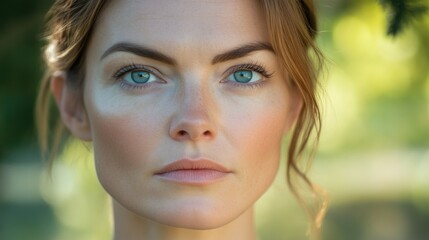 Empowered Woman Making Eye Contact in Nature