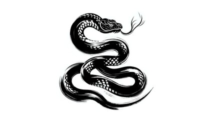 Obraz premium Year of the Snake 2025 - Stylized Illustration