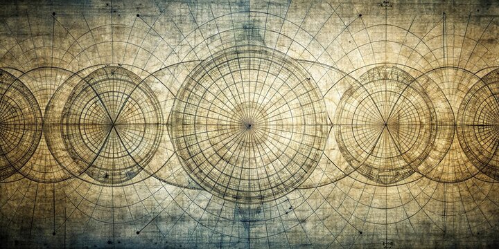 Panoramic etching illustration showing a mathematical chief in a paradoxical setting