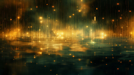 Fototapeta premium Tech-inspired background with luminous circuit patterns, flowing binary code, and pulsating digital nodes, radiating energy across a dark backdrop. futuristic technology wallpaper