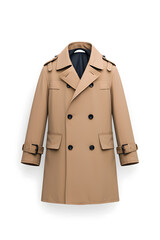 Beige trench coat  isolated on white background